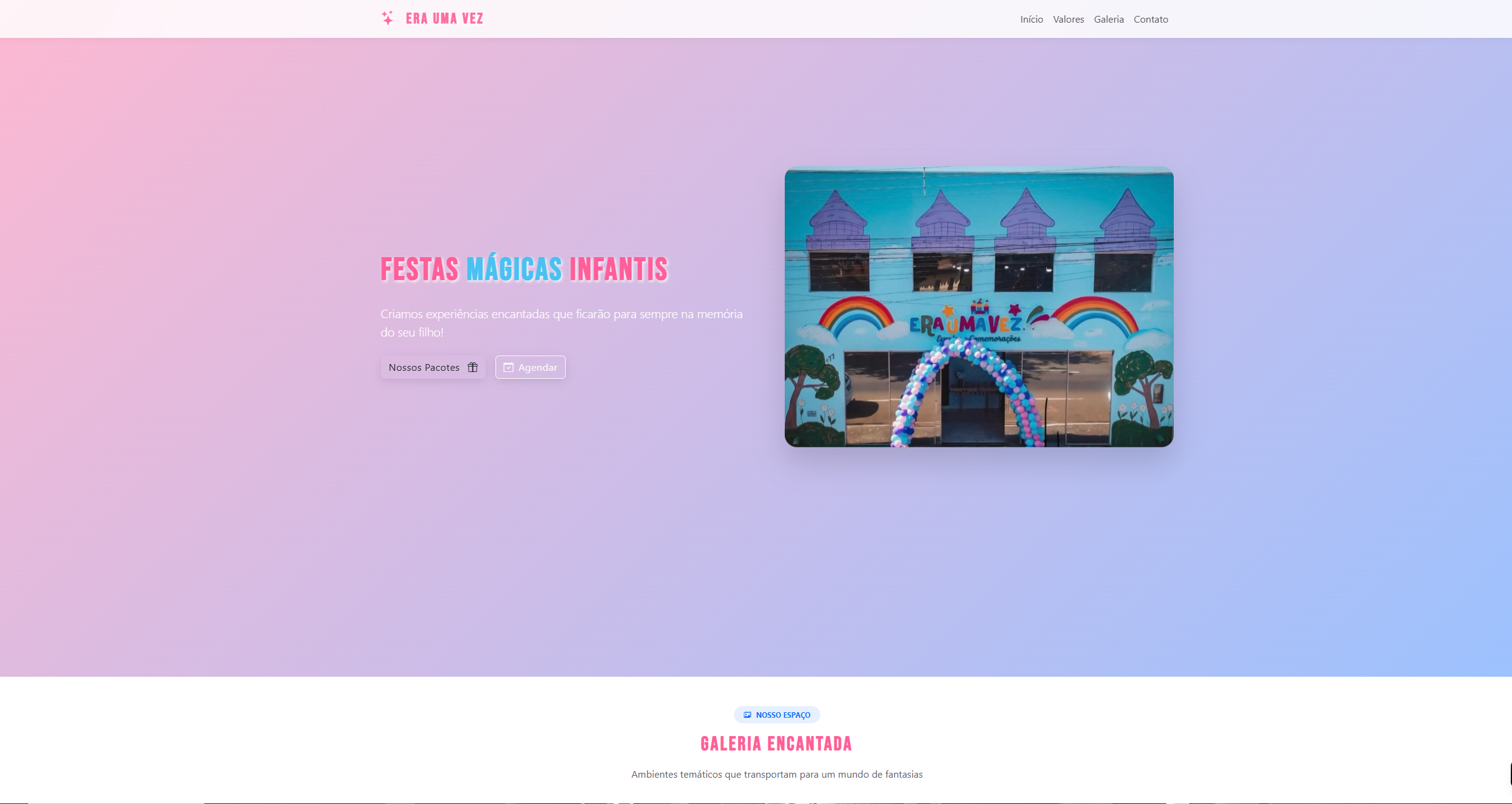 Site Era Uma Vez Salão de Festas